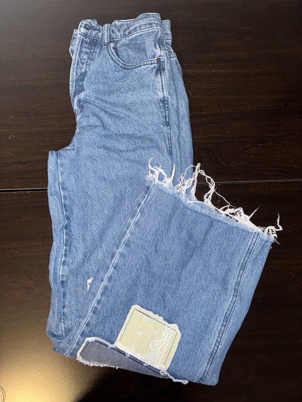 PacSun Baggy Patchwork Jeans with Frayed Hem
